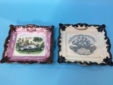 Two Sunderland lustre plaques