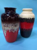 Two large West German vases