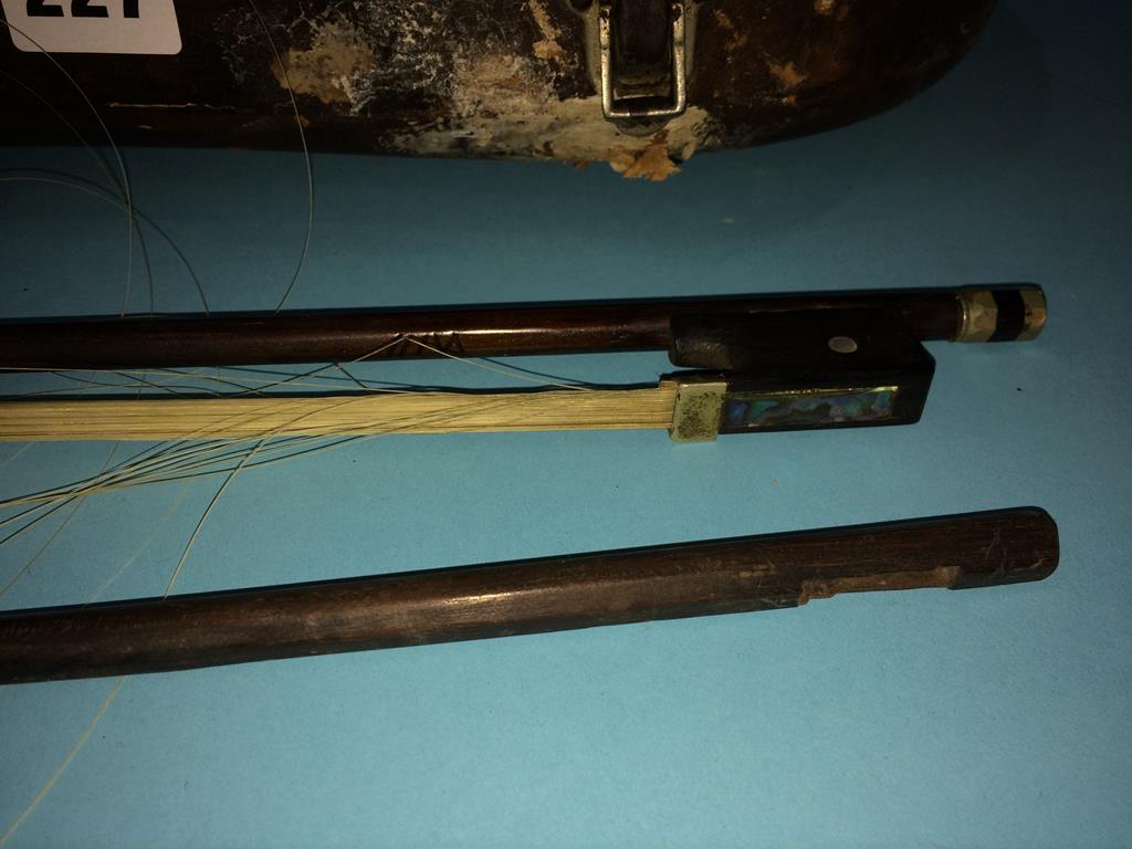 A violin, together with two bows and fitted case - Image 5 of 6