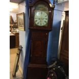 A mahogany long case clock by H. Spark of Haswell, with painted dial, two subsidiary dials and