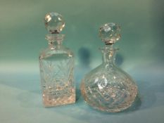 Two glass decanters