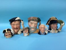 Six Royal Doulton Character jugs