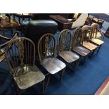 Four Windsor chairs and two others