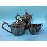 A silver plated four piece tea service