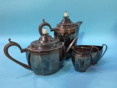 A silver plated four piece tea service