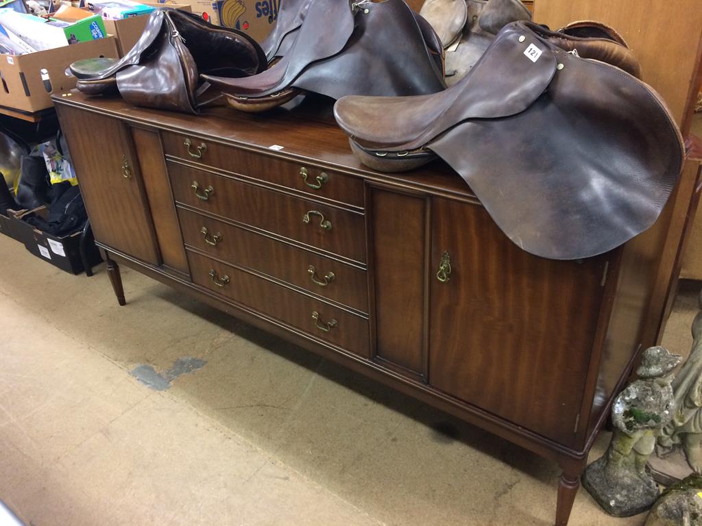 A reproduction dining room suite and a corner cabinet