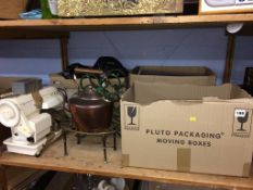 Three boxes of assorted, a sewing machine etc.