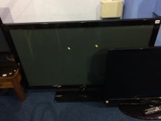 A Samsung TV, with remote