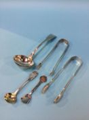 Assorted silver, to include a ladle etc.