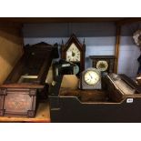 A quantity of clocks and parts