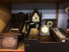 A quantity of clocks and parts