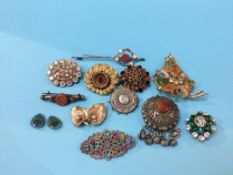 A bag of various brooches
