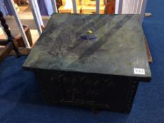 An Art Nouveau copper clad log box