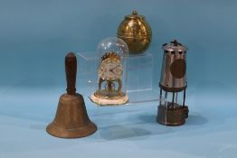 Eccles Miners lamp, brass bell, clock etc.