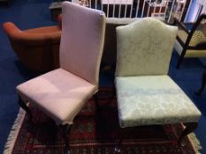 A mahogany cabriole leg chair and a walnut cabriole leg chair (2)