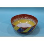 A Newport pottery 'Bizarre' by Clarice Cliff circular bowl, decorated with coloured geometric
