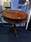 A reproduction mahogany oval occasional table