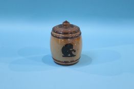 A Doulton Lambeth stoneware tobacco jar, 11cm height