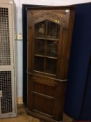 Oak corner cabinet