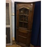 Oak corner cabinet