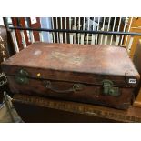 A leather suitcase