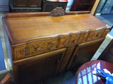 An oak sideboard