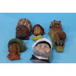 Four Bosson's figure heads and a Bosson racoon (5)