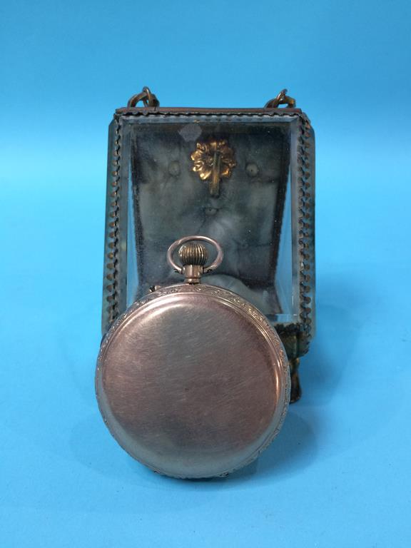 A 9ct gold pocket watch, signed 'John Russel London', in display case - Image 2 of 3