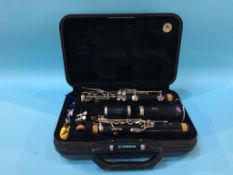 A cased Yamaha clarinet