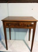 An Edwardian mahogany single drawer side table