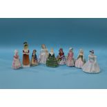 Nine small Royal Doulton figures