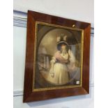 Print of a Victorian lady, in a rosewood frame, 66cm x 59cm (overall size)