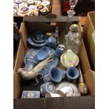 A quantity of Wedgwood, silver spoons etc.
