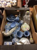 A quantity of Wedgwood, silver spoons etc.