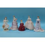 Five Royal Worcester ladies