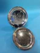 Two silver plates, Roberts and Dore Ltd, London, 1972