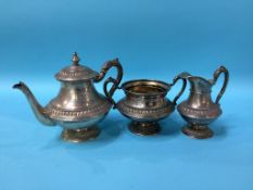 A Continental '800' standard three piece tea set, 21 oz