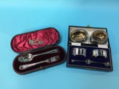 Two pairs of silver salts etc.