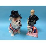 A Kevin Francis 'Political Churchill' figure and a Manor Collectable 'British Bull Dog'
