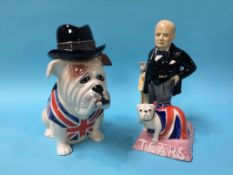 A Kevin Francis 'Political Churchill' figure and a Manor Collectable 'British Bull Dog'