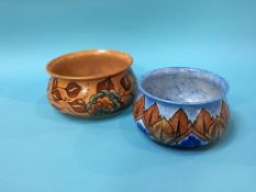 A Chameleon ware circular bowl, 'Autumn Leaf', and another bowl