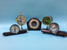 Five various clocks