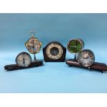 Five various clocks