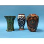 Three Chameleon ware vases