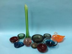 A collection of Whitefriars glass and other coloured glassware