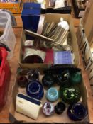Two boxes of assorted, to include Moorcroft, stereo viewer etc.