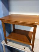 A teak card table