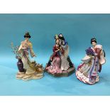 A Franklin Mint figure 'Michiko' and 'Sisters of Spring' and a Danbury Mint figure, 'Iris