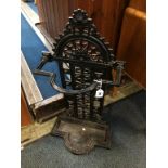 A Victorian cast iron stick stand, stamped Falkirk, number 256?, 74cm height