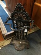A Victorian cast iron stick stand, stamped Falkirk, number 256?, 74cm height